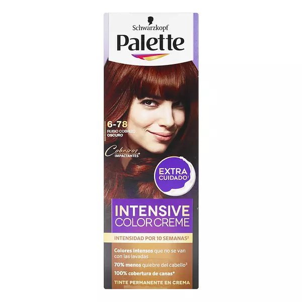 Tinte Palette Color Crema 6-78 Rubio Cobrizo Oscuro