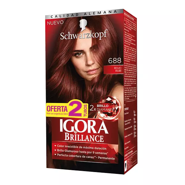 Tinte Igora Kit Brilla 688 Rojo Rubi