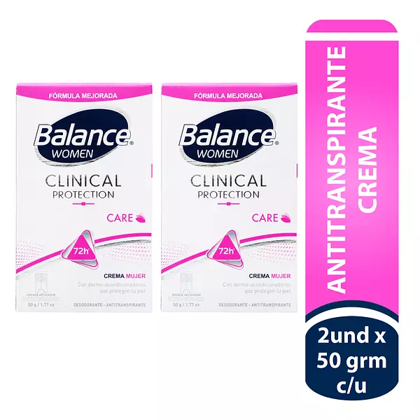 2 Desodorante Balance Crema Clinical Protection 50 Gr