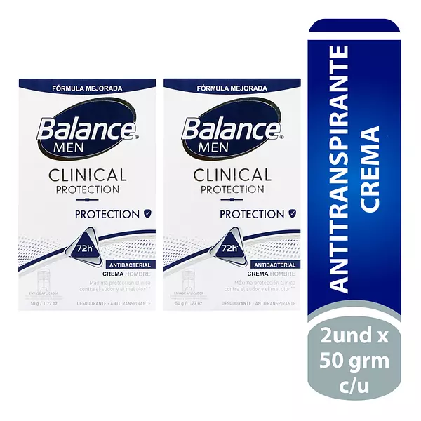 2 Desodorante Balance Crema Clinical Protection Hombre