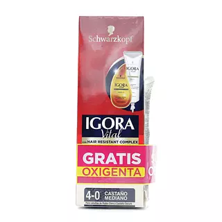 Tinte Igora Vita Tubo 4-0 Castaño Mediano + 2 Oxigenta