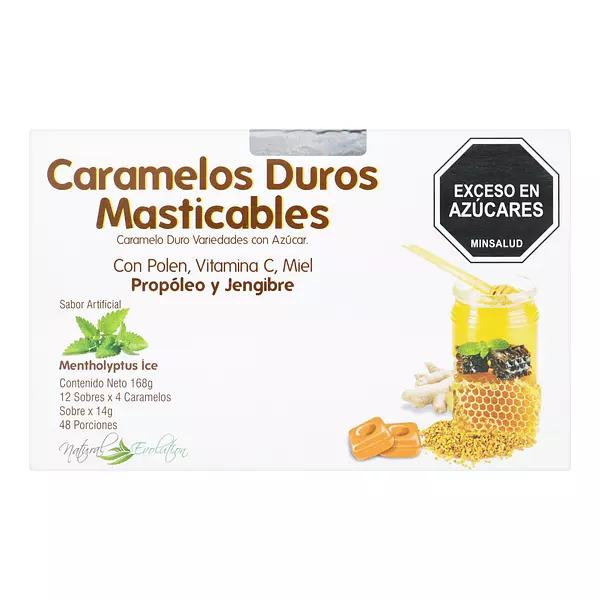 Caramelos Masticable Natural Con Propóleo Y Jengibre 168 Gr