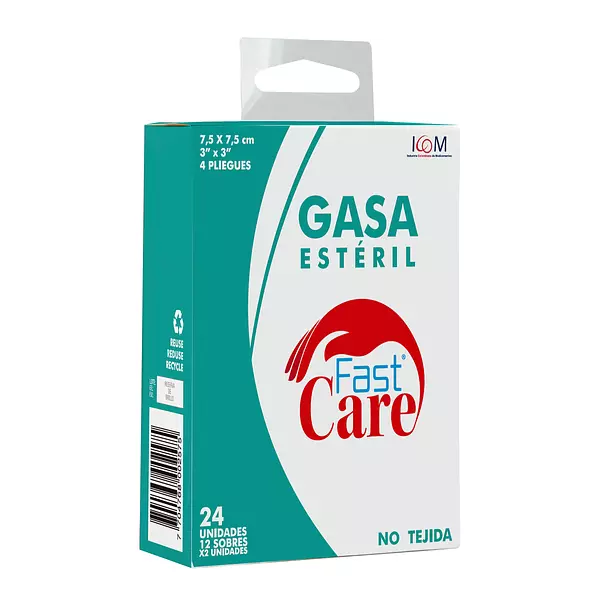 Gasa Fast Care Esteril No Tejida 3x3 Pulgadas