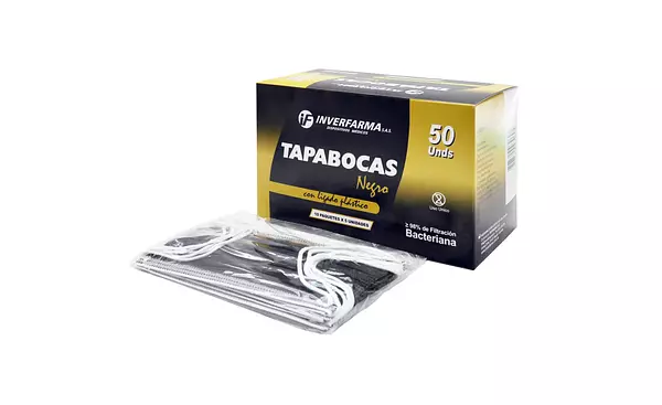 Tapabocas Negro 10 Pack X 5 Unidades Inverfarma