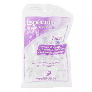 Especulo Vaginal Desechable Talla M Inverfarma
