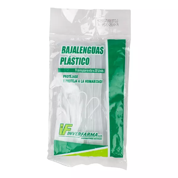 Bajalenguas De Plastico Adulto Transparente Inverfarma