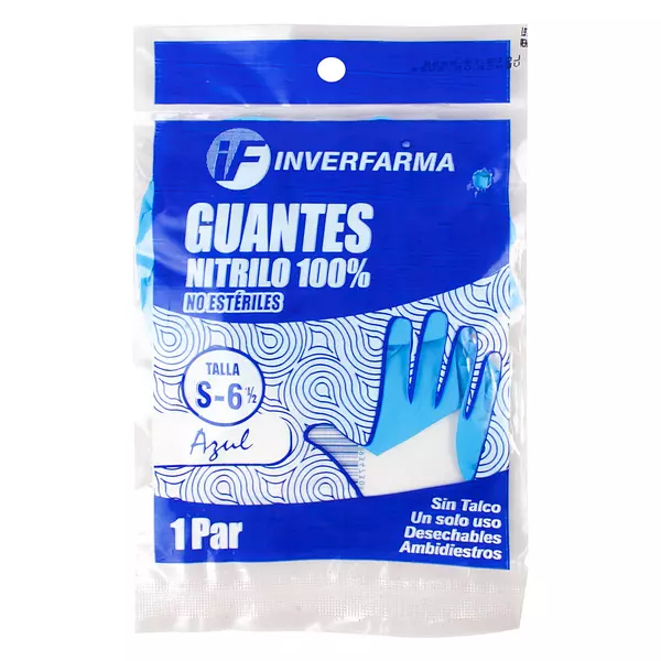 Guante De Nitrilo Azul Talla S Inverfarma