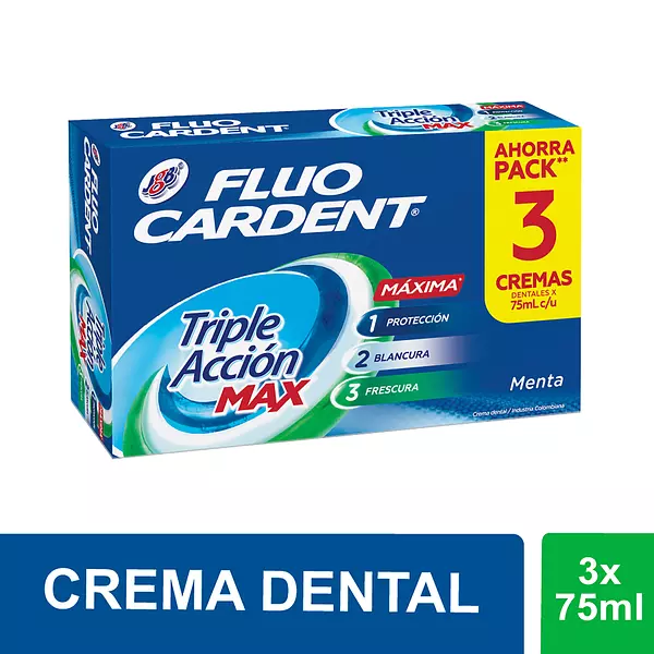 Crema Dental Fluo Cardent Triple Accion Max