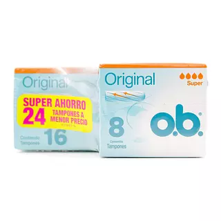 Tampones Ob Original Super 16 + 8 Unidades Super Ahorro