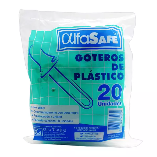 Gotero Plastico Alfa Bolsa