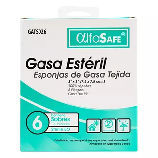 Gasa Alfa Esteril Tejida 3x3 Yardas (7.5 X 7.5 Cms)