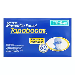 Tapaboca Desechable Alfa Azul E.I