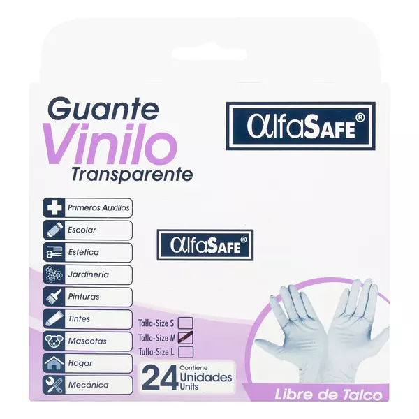 Guantes Vinilo Alfasafe Talla M