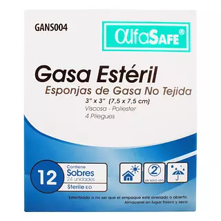 Gasa Alfa Esteril No Tejida 7.5 X 7.5 Cm 12 X 2
