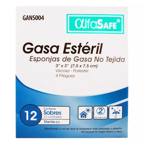 Gasa Alfa Esteril No Tejida 7.5x7.5cm 12 X 2