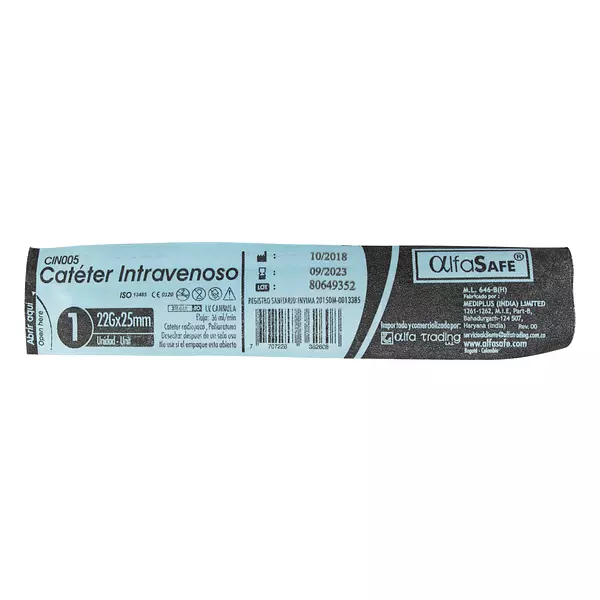 Cateter Alfa Intravenosa 22 Gr X1 25 Mm