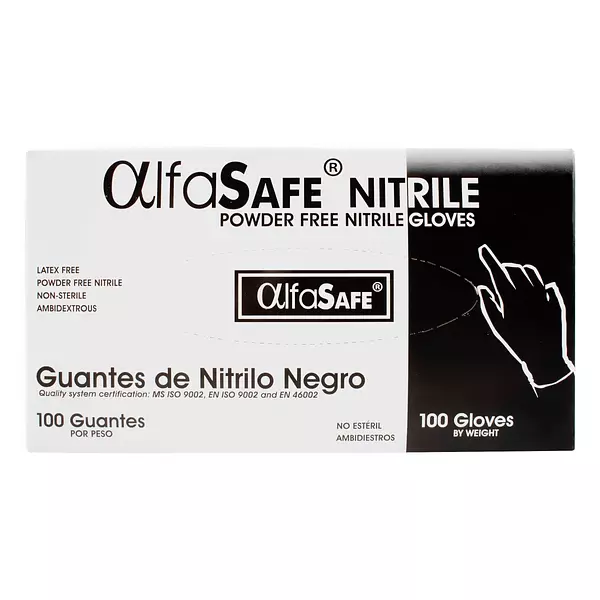 Guante Nitrilo Alfa Negro Talla M