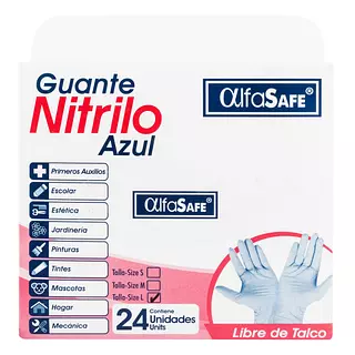Guante Examen Nitrilo Azul Alfa Talla L