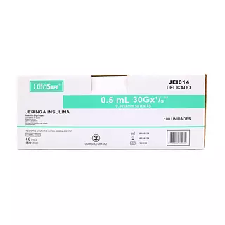 Jeringa Alfa Insulina 0.5ml 30 Gr X 1/3 (8mm)