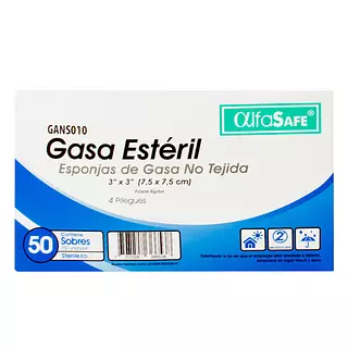 Gasa Alfa Esteril No Tejida 3x3 7.5 Cm