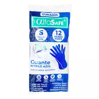Guantes Nitrilo Alfasafe Azul Talla S