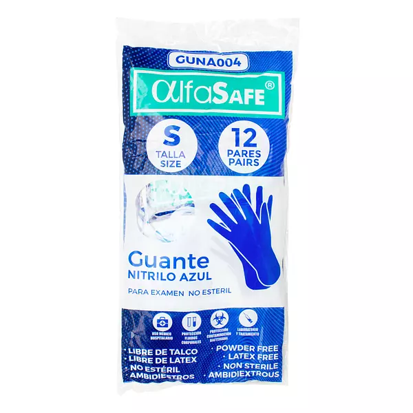 Guantes Nitrilo Alfasafe Azul Talla S