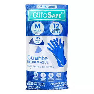Guantes Nitrilo Alfasafe Azul Talla M