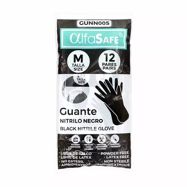 Guantes Alfasafe Negro Talla M