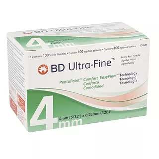 Aguja Para Pen 32g X 4 Mm