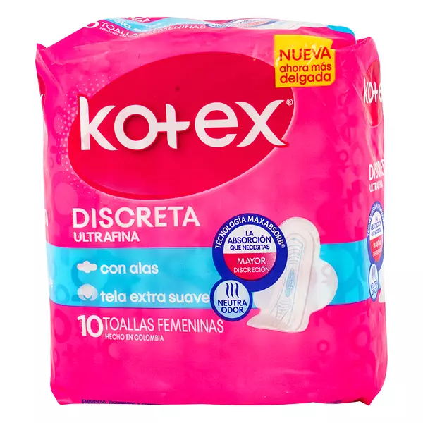 Toalla Kotex Discreta Tela