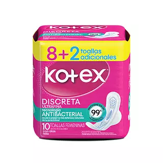 Toallas Kotex Antibacterial Femenina
