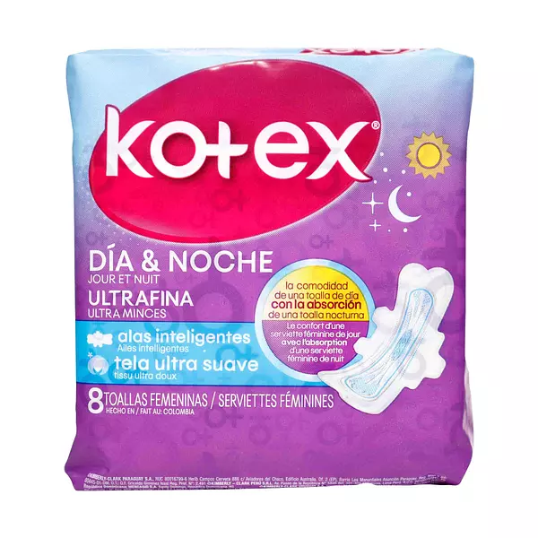 Toallas Kotex Dia Noche Ultrafina