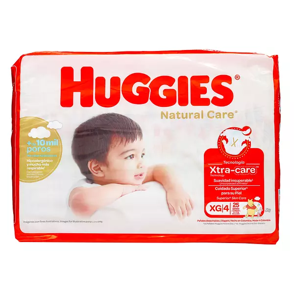 Pañales Huggies Natural Care Etapa 4 Xg