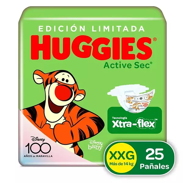 Pañales Huggies Active Sec Etapa 5 Xxg