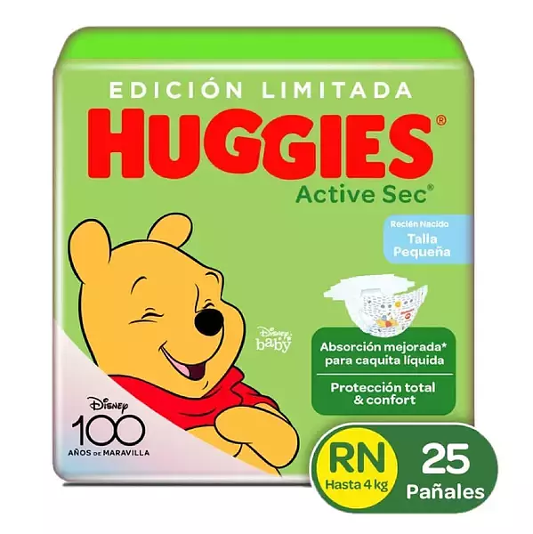 Pañal Huggies Active Sec Etapa Recien Nacidos