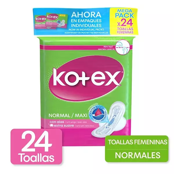 Toallas Kotex Normal 24 Unidades