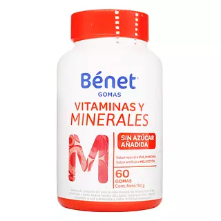 Gomas De Gelatina Benet Vitaminas Y Minerales 150 Gr