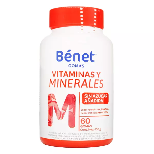 Gomas De Gelatina Benet Vitaminas Y Minerales 150 Gr