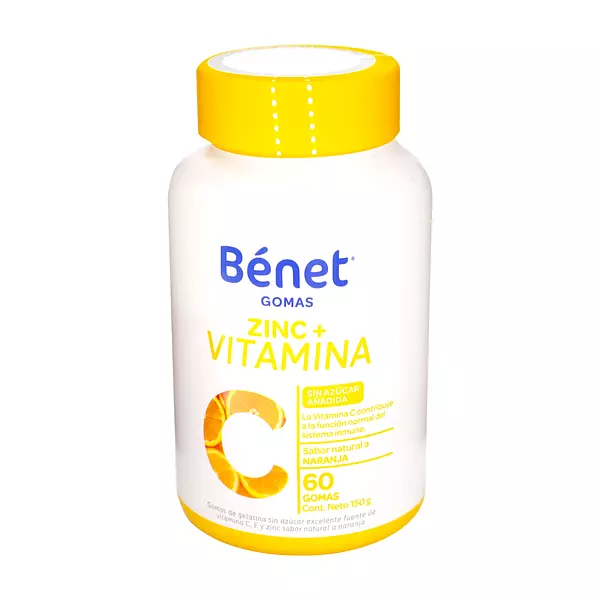 Gomas De Gelatina Benet Vitamina C Y Zinc 150gr