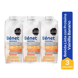 Bebida Benet Vainilla Banana Tripack 250ml