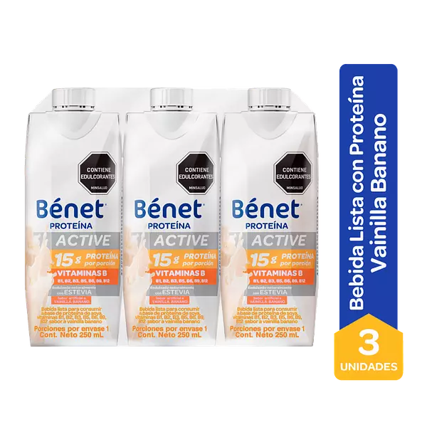 Bebida Benet Vainilla Banana Tripack 250ml