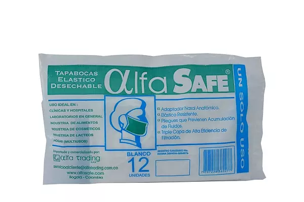 Tapabocas Alfa Safe Blanco