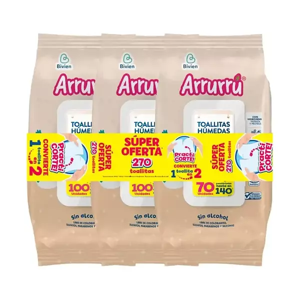 Toallitas Arrurru Avena Practicorte 270 Ud