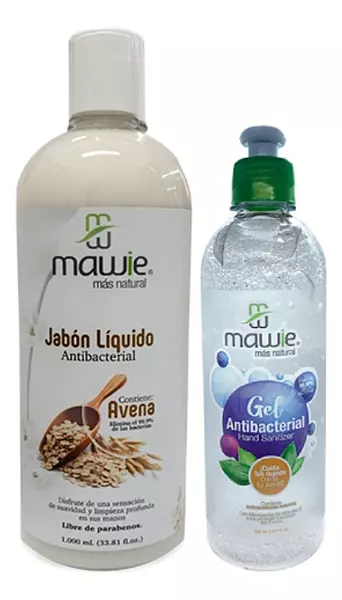 Jabon Liquido Avena 1000 Ml+Gel Antibacterial Mawie 500 Ml