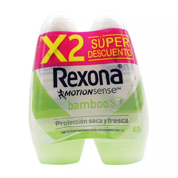 2 Desodorantes Rexona Roll On Bamboo 50 Ml Oferta