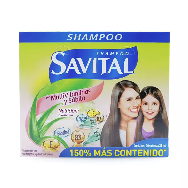 Champu Savital Multivitaminas Sabila 25ml