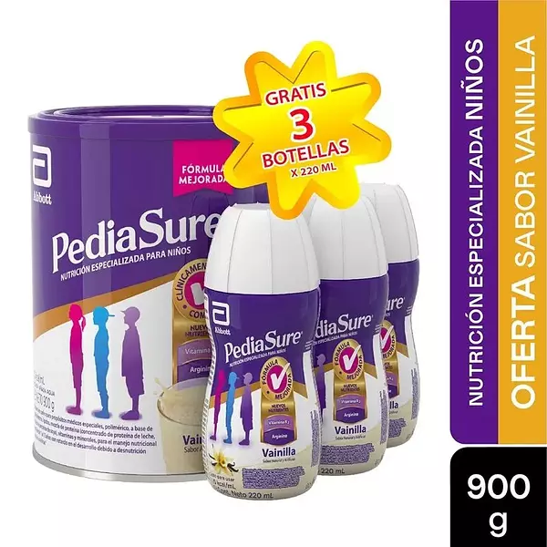 Pediasure Vainilla 300 Gr +3 Pediasures Liquido 220 Ml