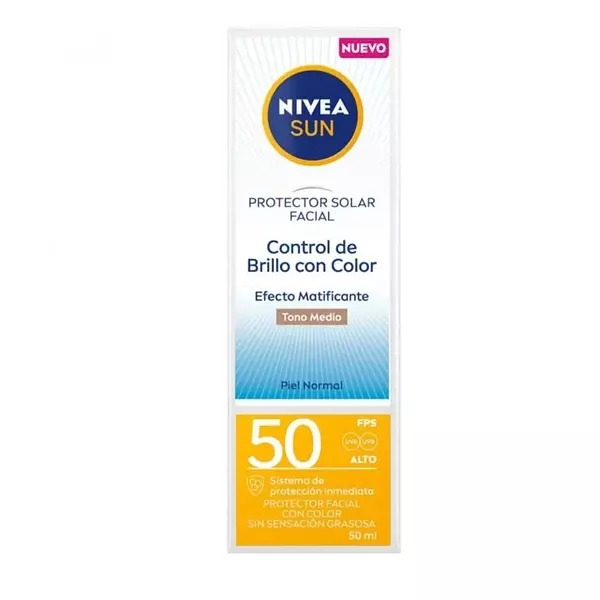 Bloqueador Nivea Facial Control De Brillo Tono Medio Fps 50