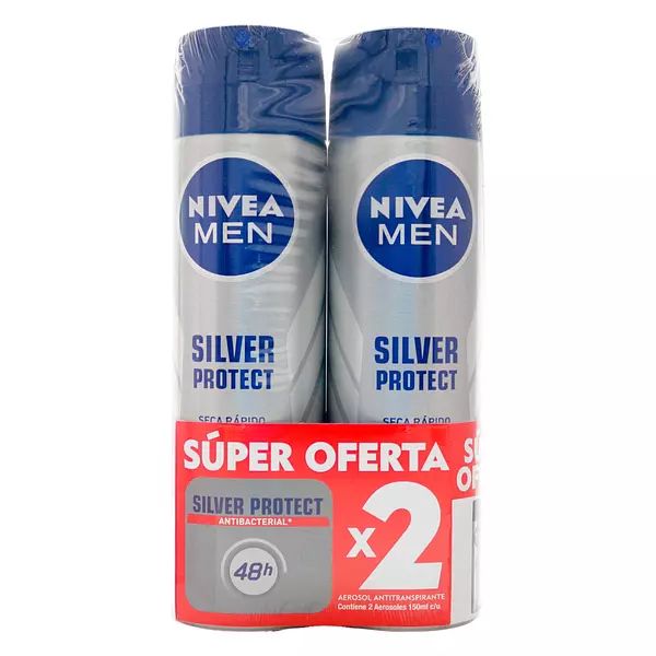 2 Desorante Nivea Men Silver Protect 150 Ml Super Oferta