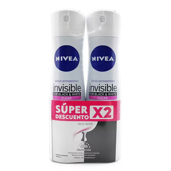 2 Desodorantes Nivea Spray Black & White 150 Ml Super Oferta